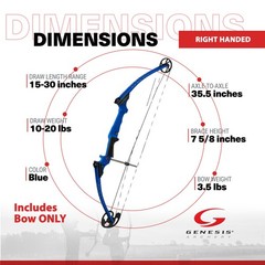 Genesis 10472 Original 35.5-Inch Lightweight Aluminum Righthand Bow, Blue