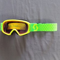 SCOTT Junior Witty Enhancer Snow Goggles Green/Yellow Frame Tinted Amber Lens