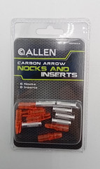 Allen Carbon Arrow Nocks And Inserts 6 Nocks & Inserts Each LOT OF 8 PACKS