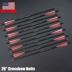20″ Crossbow Bolts Carbon Arrows OD 8.8mm Half Moon Nocks Archery Bolts Shooting
