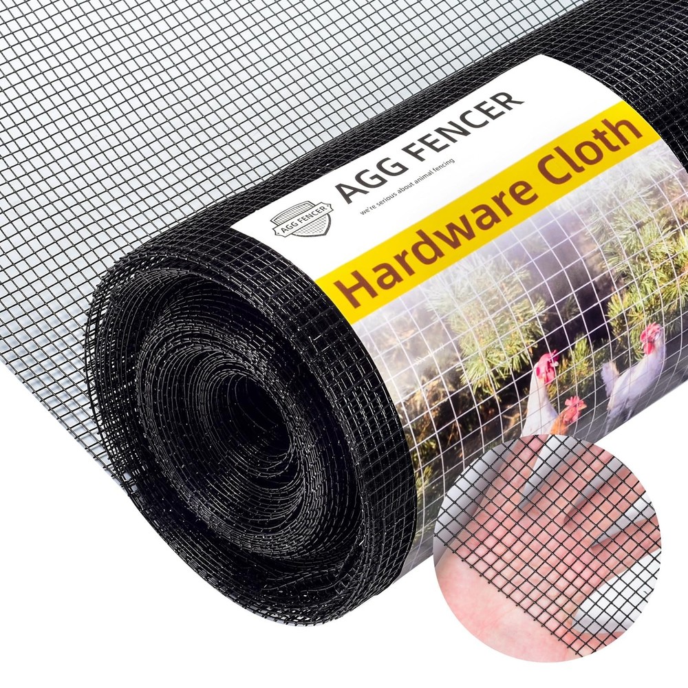 36in x 50ft Black Hardware Cloth 1/4 inch 23Ga PVC Coated Wire Mesh Vinyl Coa…