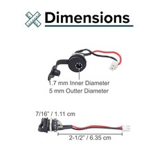 Coaxial Charger Port with 2 Pin Connector Harness for RazorX Electric Skateboard