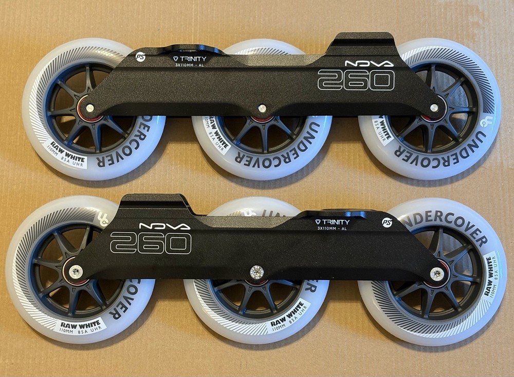 Powerslide Nova Aluminum Frames Trinity Mount & 110mm Undercover Raw Wheels