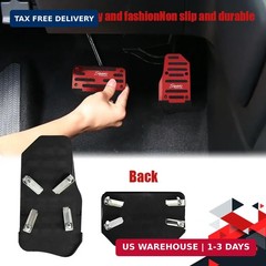 2PCS Non-Slip Car Pedal Covers, Premium Aluminum Alloy Gas and Brake Pedals Cove