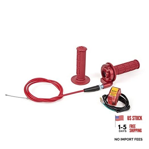 New 7/8″ 22mm Twist Throttle Accelerator Handle Grips and 1 red ribbon solid