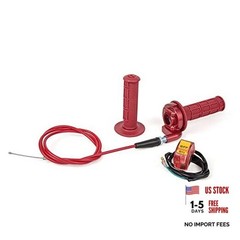 New 7/8″ 22mm Twist Throttle Accelerator Handle Grips and 1 red ribbon solid