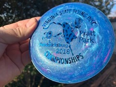 2018 Virginia States Blueberry Zing Swirl Rare Disc Golf (w/Frisbee Pin) #982