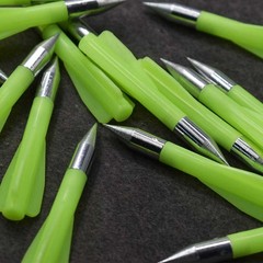 Green 7.3cm Short Arrows – Metal Tip, Plastic Shaft for Slingshot Hunting & Targ