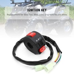 3 Function Left Starter Switch with 4 Wires Ignition Switch Key, Replacement