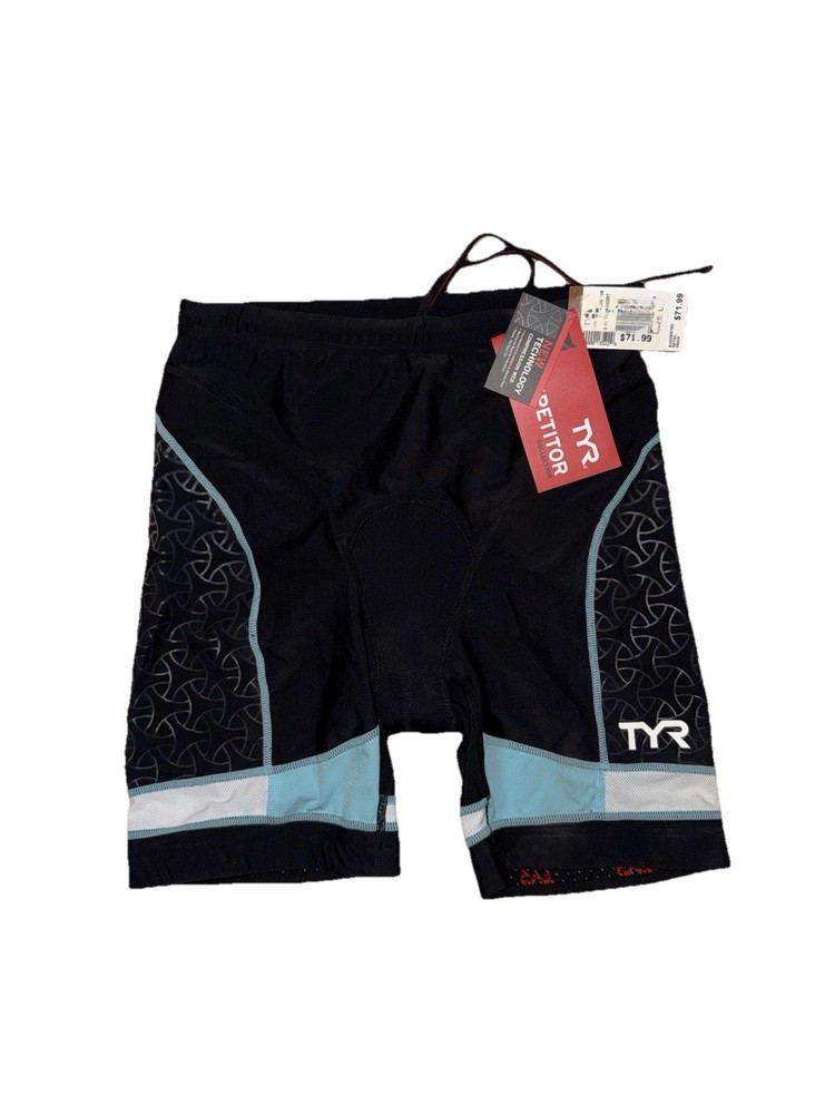 NWT TYR Competitor Collection Women’s Triathlon Shorts, Sz LG, 6in, w/tri pad