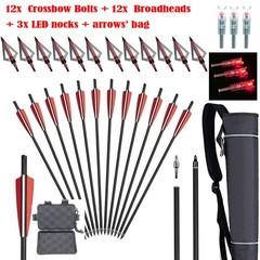 20Inch Carbon Arrows Crossbow Bolts Crossbow Arrows 100 Grain Hunting Broadheads