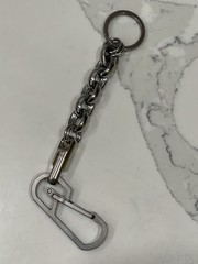 EDC Titanium Short Front Pocket Fat Link Wallet Chain, Keychain 8-3/8”