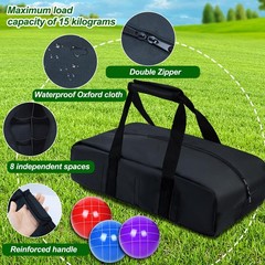 Upgraded Bocce Ball Carry Bag with 8 Compartments 17 * 9inch Heavy Duty Bocce…