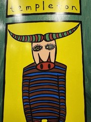New Deal Templeton Bull Man Old School Skateboard Deck 9.35×32 Green Resin-7 A31