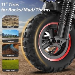 Freeboy Electric Scooter 48v 1200W For Adult 11″Off Road Fat Tires Fast Speed US