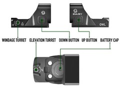 Tactical pistol 3 MOA Green Dot Reflex Sight OWL for Doctor Cut CQB Glock Mount
