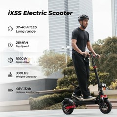 iScooter iX5S 11″ Offroad Electric Scooter 1000W 48V15Ah Folding E-Scooter 28MPH