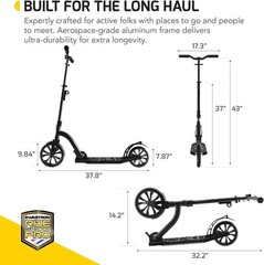 Swagtron K9 Commuter Kick Scooter f/ Adults & Teens Foldable 220LB Max Load