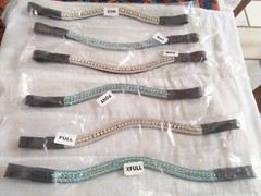 Leather 3 Row Crystal Browband for Horse With Free Shipping.