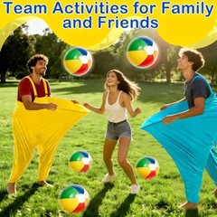 Granny Pants Yard Game, Outdoor Games for Adults, with 10 Inflatable blue+green