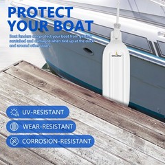 Orlang 6.5In X 23In Boat Fenders Boat Bumpers For Docking 4 Pack Inflatable