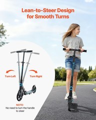 VEVOR Kick Scooter for Kids, Teens & Adults, 2-Wheel Adjustable Height Foldin…
