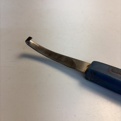 Vintage Save Edge USA Farrier Hoof Knife Curved Blade Blue Handle