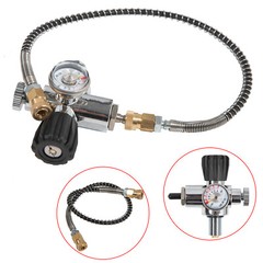 High Pressure PCP Paintball Fill Station Air Tank Valve Regulator + Hose 4500PSI