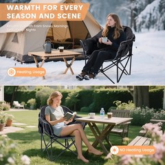 SLSY Oversized Heated Camping Chair Patio Lounge Chairs with 20000mAh Power Bank