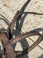 Complete English Bridle Set — Full Cheek Snaffle Bit + Leather Bridle + Braided