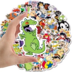 18 Random 90s Retro Nostalgic Cartoon TV Themed Water Resistant Fun Stickers