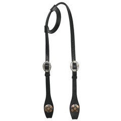 HS Hilason Horse Genuine Leather One Ear Headstall Bridle GS Concho Black