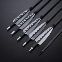 32» Archery Carbon Arrows SP400 with 4″ Turkey Feathers OD7.5mm Hunting Arrows
