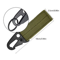 2PCS Tactical Nylon Webbing Buckle Carabiner Molle Belt Clip Key Ring Holder