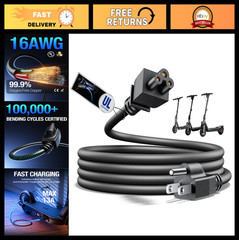 Fast Charging Power Cable for Segway Ninebot MAX G30/G30P/G3/G2 – 9FT UL Listed