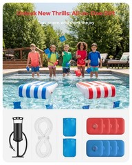 Inflatable Floating Cornhole Boards with 8 Water Bags, 3x2ft Corn Hole Games …
