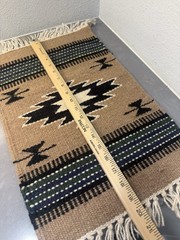 Hand Woven Wool Saddle Blanket Rug Navajo Southwest ~13×20” Decor