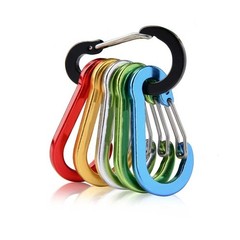 6PCS Aluminum Alloy Carabiner Clips Keychain Snap Hook Camping Hiking Fishing Ge