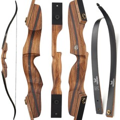 60″ Takedown Recurve Bow 25-60lbs Hunting Wooden Bow Archery Adult Shoot Target
