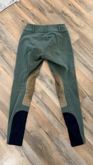 Green Tailored sportsman Front Zip Low Rise Boot Sock Trophy Hunter Breeches 24R