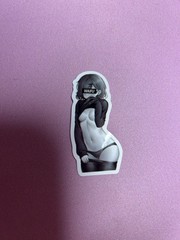 black and white waifu lewd stickers #4
