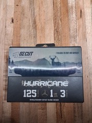Ozcut Broadheads Hurricane 125 Grain 3-Blade Broadhead 1 1/8″ Cut Black