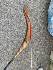 Traditional Mongolian Horse Wood Bow – 53″ Handmade Recurve Bow Black