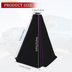 Car Shift Boot Cover, Stick Shift Cover, Suede Leather Manual Black Purple