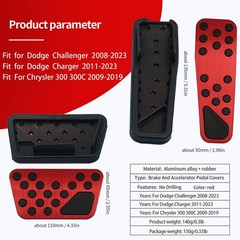 Hecotrax Aluminum Alloy Pedal Cover for Dodge Challenger 20082023 for Charger…
