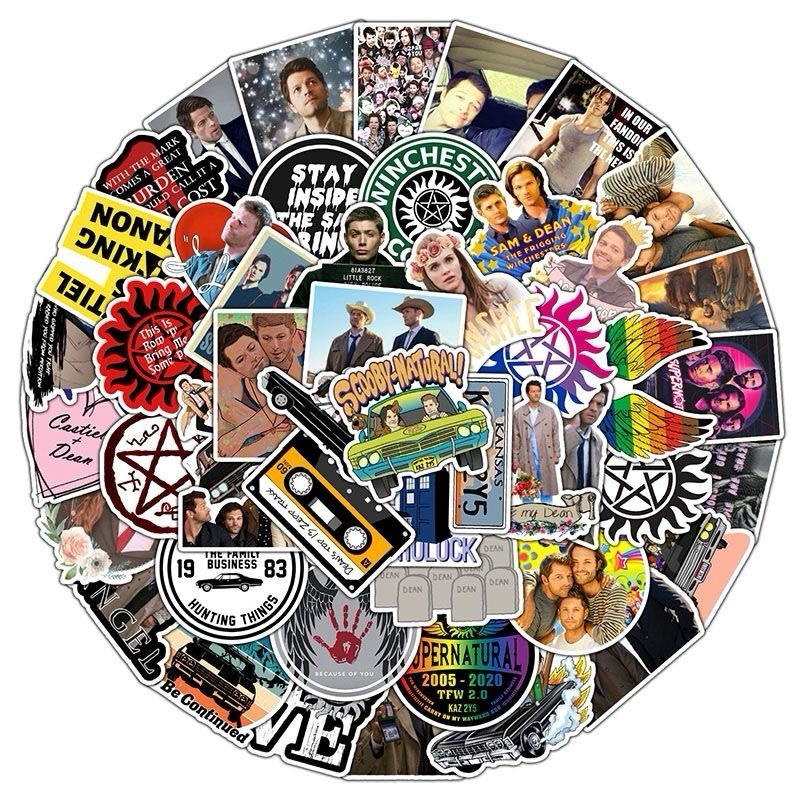 30Pcs Random Supernatural TV Show Winchester Brothers Waterproof Stickers
