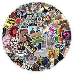 30Pcs Random Supernatural TV Show Winchester Brothers Waterproof Stickers