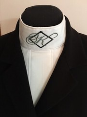 English Hunt Seat Ratcatcher White Show Bib Dickie With Personalized Collar