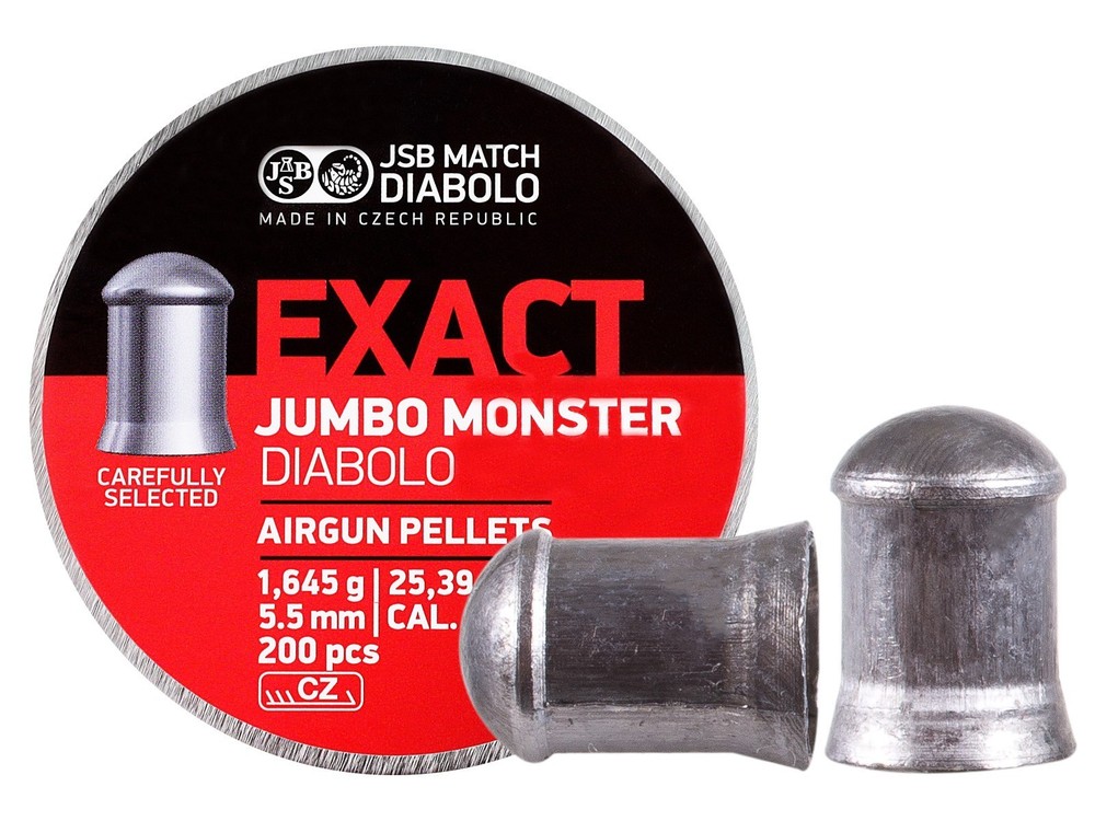 JSB Exact Jumbo Monster .22 Cal 25.39gr 200ct Heavy Airgun Pellets