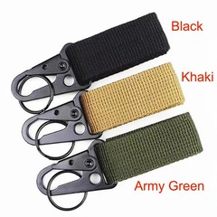 2PCS Tactical Nylon Webbing Buckle Carabiner Molle Belt Clip Key Ring Holder